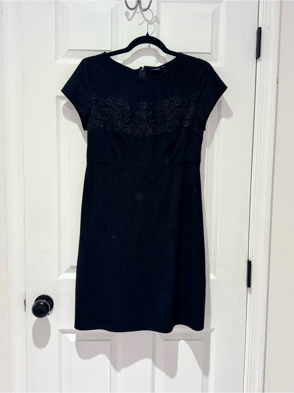 Kaari Blue Black Embroidered Mini Shift Dress